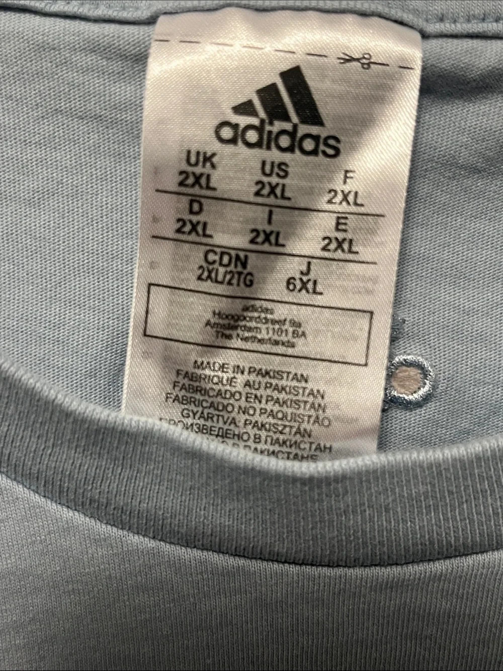 Adidas  Light Blue Tee with Dark Green Logo